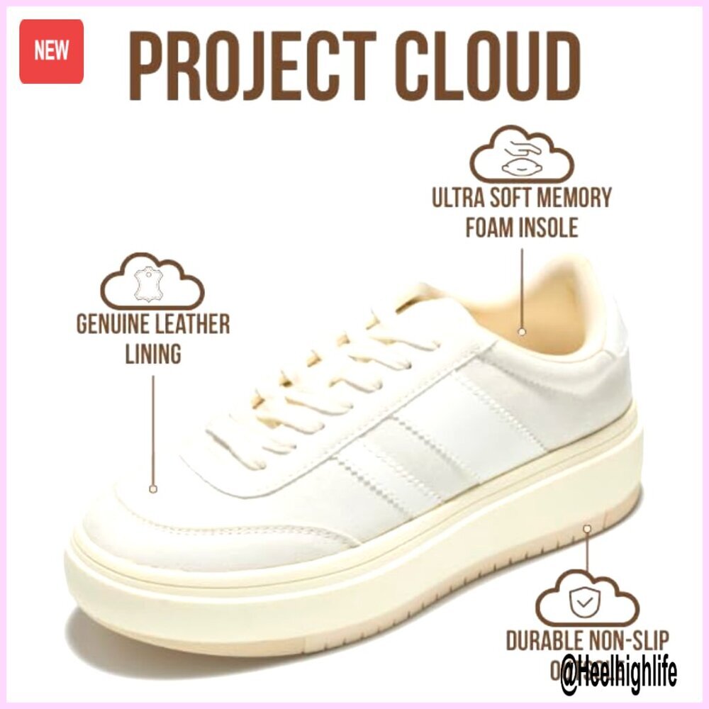 Platform Sneakers with Memory Foam Insole, Non-Slip Fashion Footwear - Picture 2 of 5
